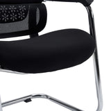 Black seat and chrome base of the Ergomy Meet cantilever chair by hjh OFFICE