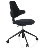 Black Professional Office Chair PALIANO with padding and five-caster base by hjh OFFICE – 360-degree view (front three-quarter view 45°)