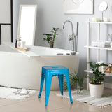 Light blue Bistro stool VANTAGGIO with square seat and four legs by hjh OFFICE