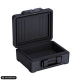 Open Safe Compact Slim safe in black with carrying handle by hjh OFFICE (AI-generated image)