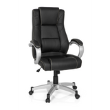 Black Gaming chair RELAX CL180 with padding and five-caster base by MyBuero – 360-degree view (front view 20°)