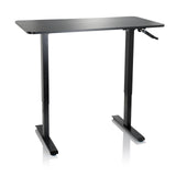 Black Standing desk STAND CR with a crank for height adjustment by hjh OFFICE – 360-degree view (front view 20°)