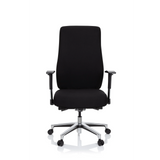 Black Professional Office Chair FORCOM with armrests and five-caster base by hjh OFFICE – 360-degree view (front view 0°)
