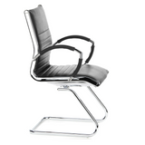Black Cantilever chair PARMA V with crossbars and armrests by hjh OFFICE – 360-degree view (side profile 80°)