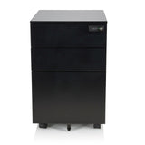 Black metal Mobile Drawer Unit COLOR OS I with three drawers and castors by hjh OFFICE – 360-degree view (front view 0°)