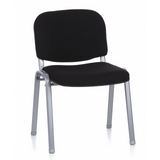 Black four-legged chair XT 600 S with silver frame by hjh OFFICE – 360-degree view (front view 20°)