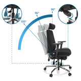 Adjustable backrest with tilt angles of 90, 96 and 105 degrees of the PHOENIX PRO I Professional Office Chair by hjh OFFICE