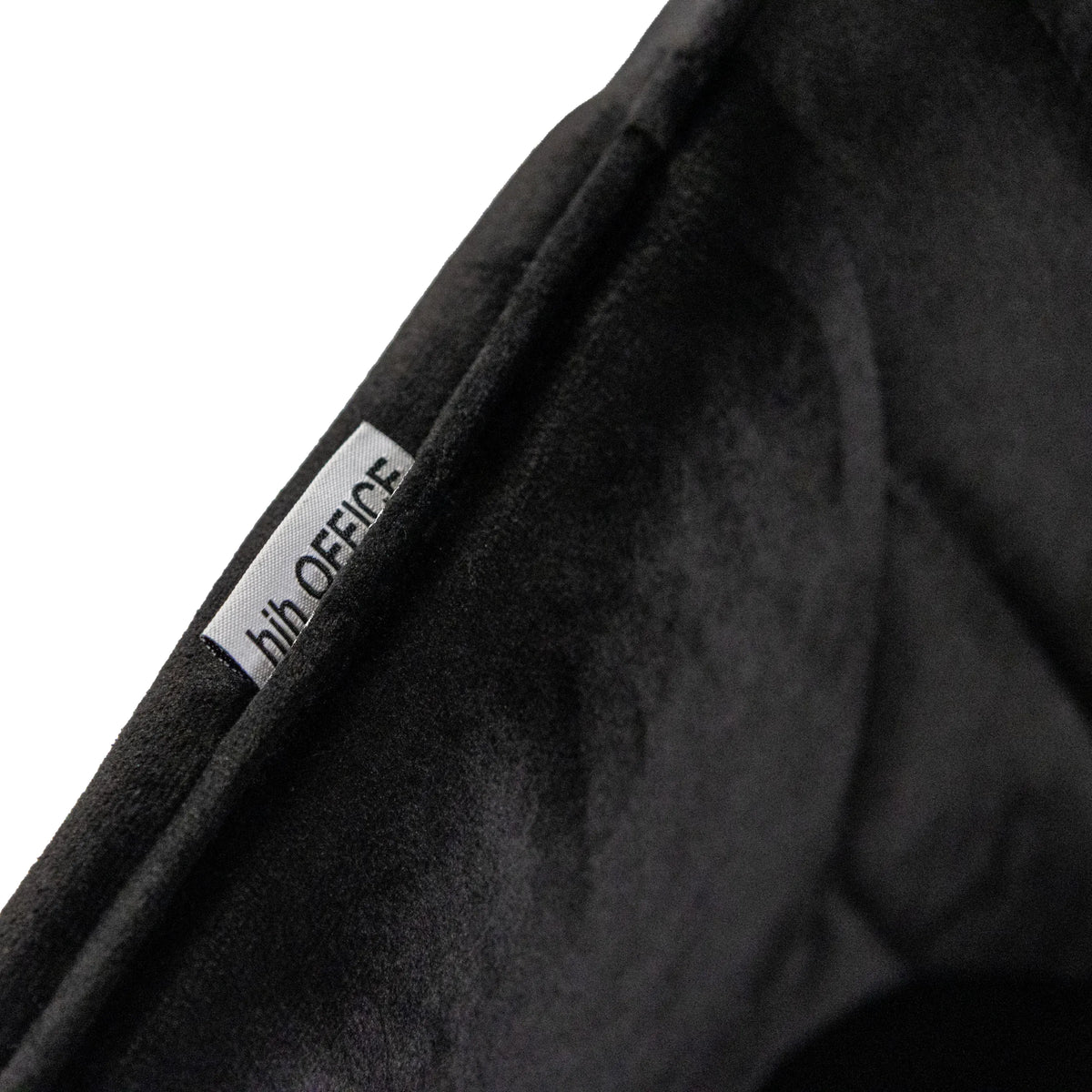 Logo label on the black fabric upholstery of the Dining chair CHARVELLE by hjh LIVING
