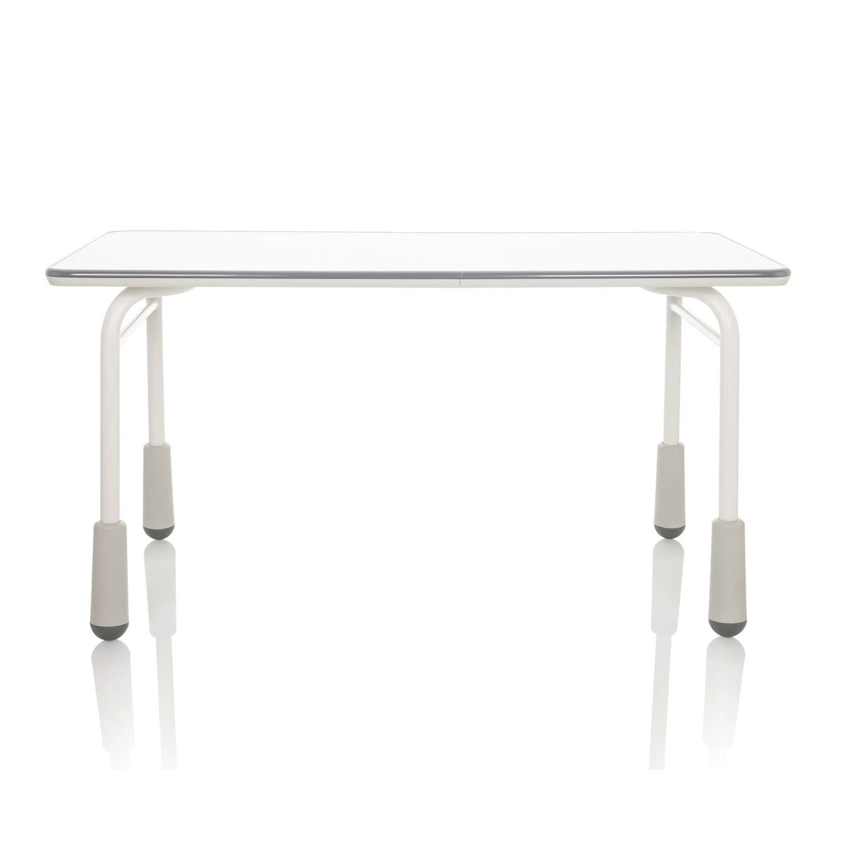 Light grey Desk – Children KID GRO T with white frame and grey feet by hjh OFFICE – 360-degree view (front view 0°)