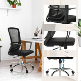 Black padded Home Office Chair STAR-TEC S with mesh backrest and gas lift by hjh OFFICE