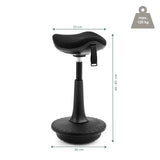 Dimensional drawing of the Standing aid Balance Sit Ergo with a height of 60–83 cm by hjh OFFICE