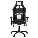 Gaming chair LEAGUE PRO in black and white with neck and lumbar cushions by hjh OFFICE