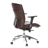 Dark brown Luxury Executive Chair MURANO 10 with armrests and five-caster base by hjh OFFICE – 360-degree view (rear three-quarter view 120°)