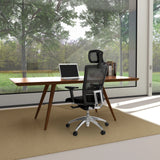 Black Professional Office Chair ASTRA LUX with mesh backrest and headrest at a desk by hjh OFFICE