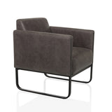 Grey Lounge Chair Aruba Retro with armrests and black frame by hjh OFFICE – 360-degree view (front three-quarter view 45°)