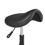 Saddle seat of the Sattix office chair in black with gas spring and height adjustment lever by hjh OFFICE