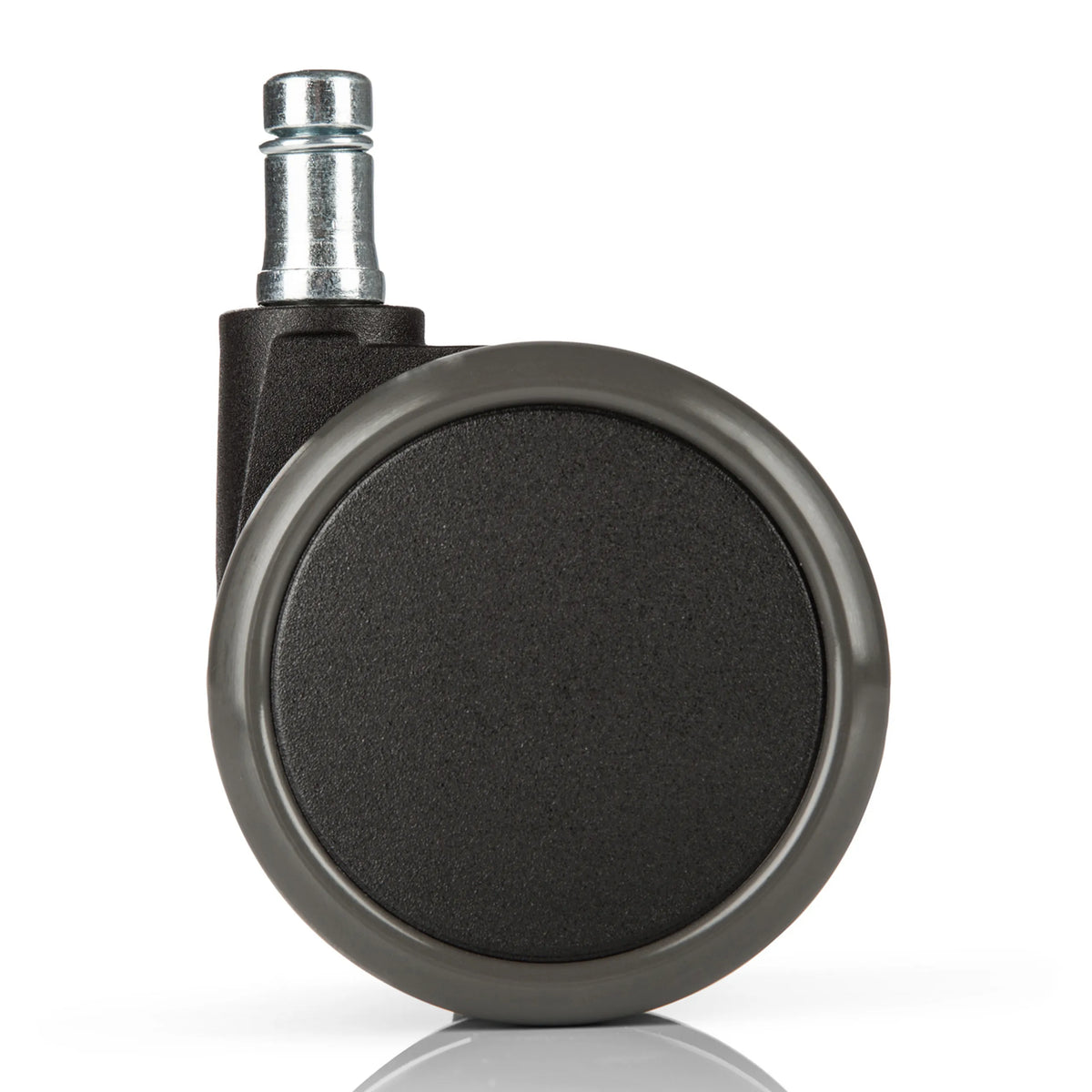 Black Castors 5x ROLO 11mm/65mm for hard floors with silver-coloured metal pin by hjh OFFICE
