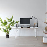 Artificial plant ARECA I in green in a simple black pot next to a desk by hjh OFFICE