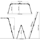 Technical drawing of the Folding Ladder SOLID W3 with a width of 212.6 cm by hjh OFFICE