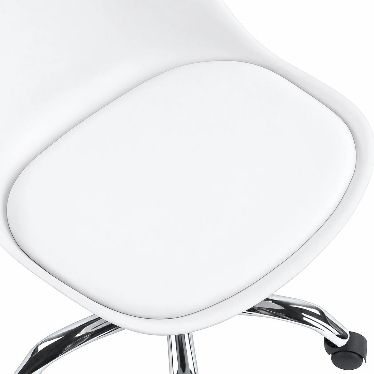 White seat of the FANCY PRO Home Office Chair with a glossy base by hjh OFFICE