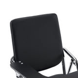 Black backrest and armrest of the Esto T folding chair with chrome frame by hjh OFFICE