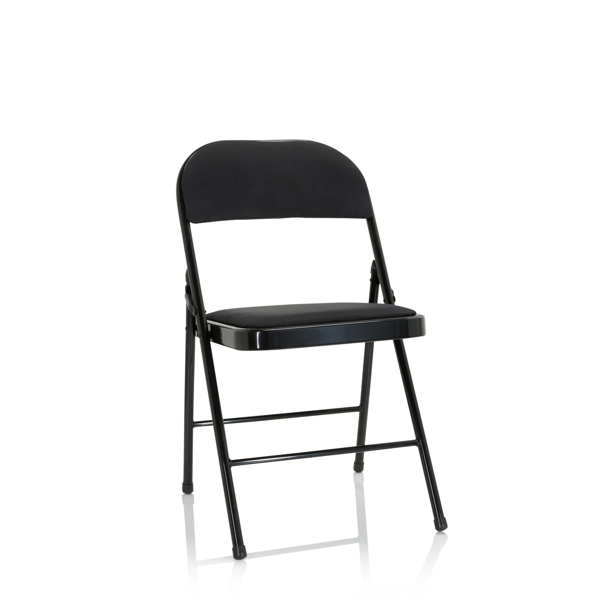 Black Folding chair TUDELA II with fabric upholstery by hjh OFFICE – 360-degree view (front view 20°)