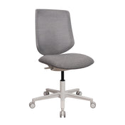 Homeoffice-Bürostuhl Sitflex Lady mit grauem Stoffbezug und weißem Fußkreuz auf Rollen von hjh OFFICE