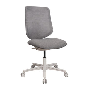 Homeoffice-Bürostuhl Sitflex Lady mit grauem Stoffbezug und weißem Fußkreuz auf Rollen von hjh OFFICE