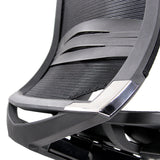 Mesh backrest and chrome element of the TOP WORK 78 counter chair in black by hjh OFFICE