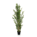 Green artificial plant BAMBUS in a black pot by hjh OFFICE – 360-degree view (front view 0°)