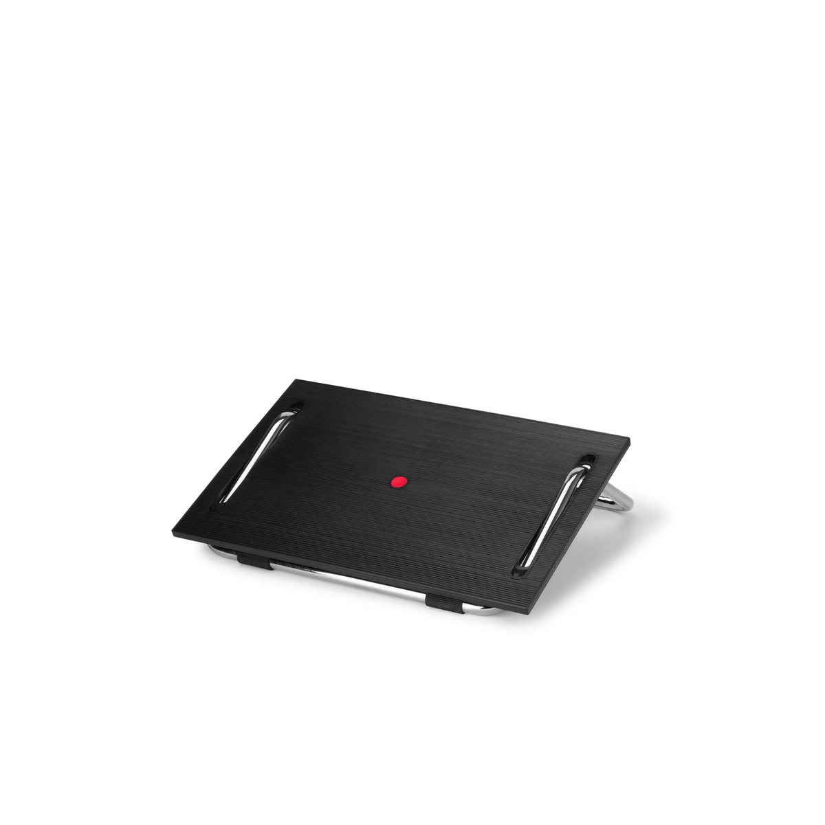 Black Footrest PODI III with ribbed surface and two carrying handles by hjh OFFICE – 360-degree view (front view 0°)