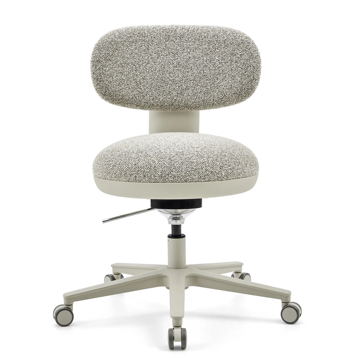 Grey Home Office Chair SITMOTION W with textured fabric cover and five-caster base by hjh OFFICE – 360-degree view (front view 0°)