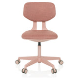 Pink Swivel Chair – Children KID COLORE with padded surfaces and five-caster base by hjh OFFICE – 360-degree view (front view 0°)