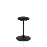 Black Standing aid BALANCE SIT with round seat cushion and circular base by hjh OFFICE – 360-degree view (front view 20°)