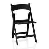 Black Outdoor chair TRAVANO 1 with backrest and square frame by hjh LIVING – 360-degree view (front view 14°)