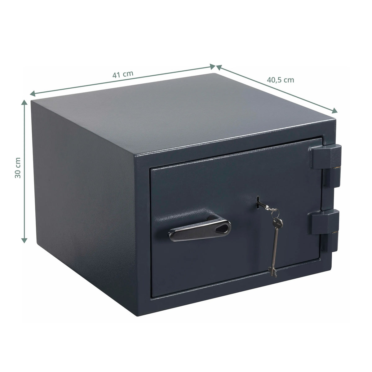 Dimensional view of the Safe Compact Pro in anthracite, 41 × 40.5 cm and a height of 30 cm by hjh OFFICE