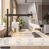 Black Ergomount M1 monitor mount for screens up to 32 inches and 8 kg by hjh OFFICE (AI-generated image)