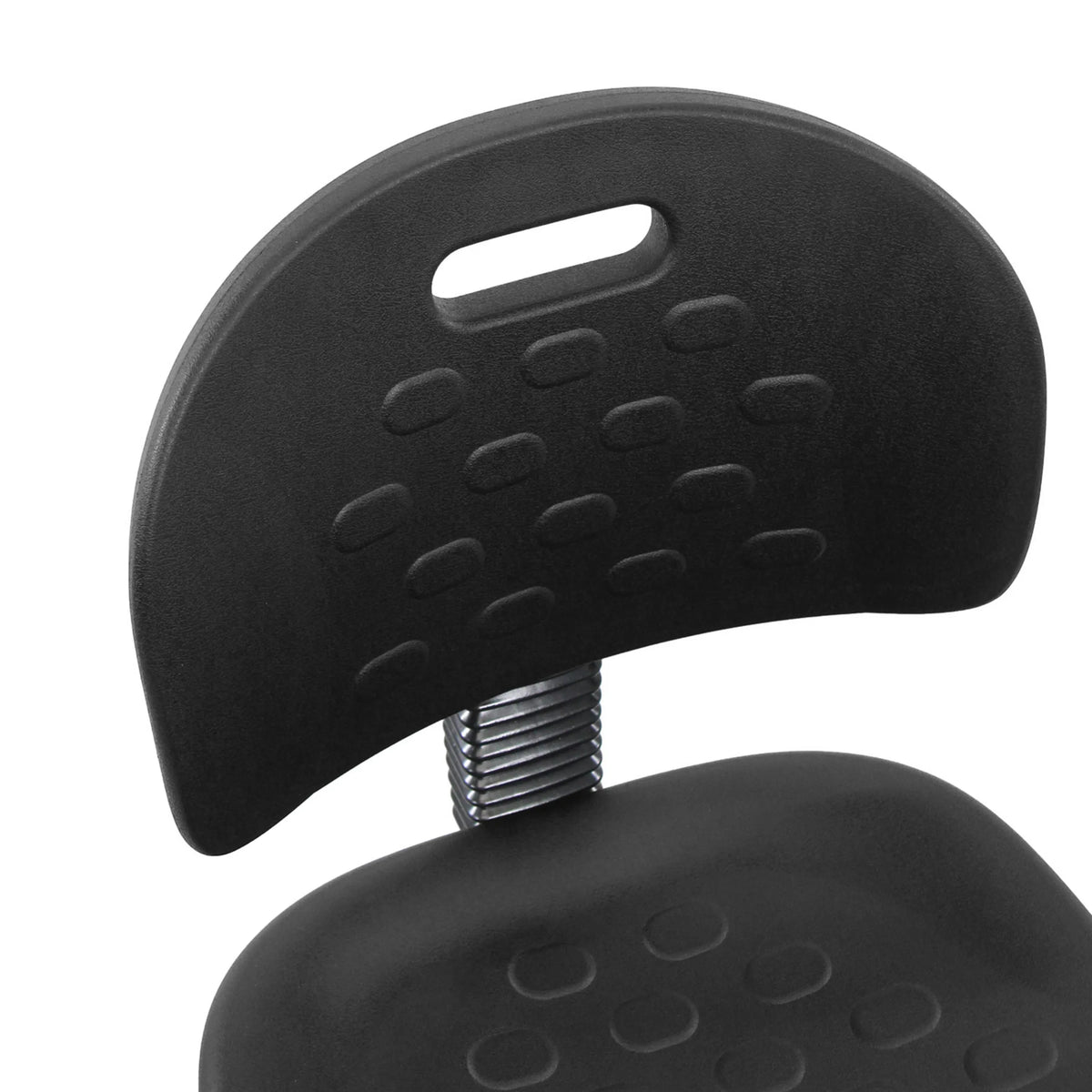 Black plastic backrest with handle opening of the Counter chair TOP WORK 23 I by hjh OFFICE