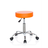 Orange Swivel stool OPERATOR II with gas lift and five-caster base by hjh OFFICE – 360-degree view (front three-quarter view 40°)
