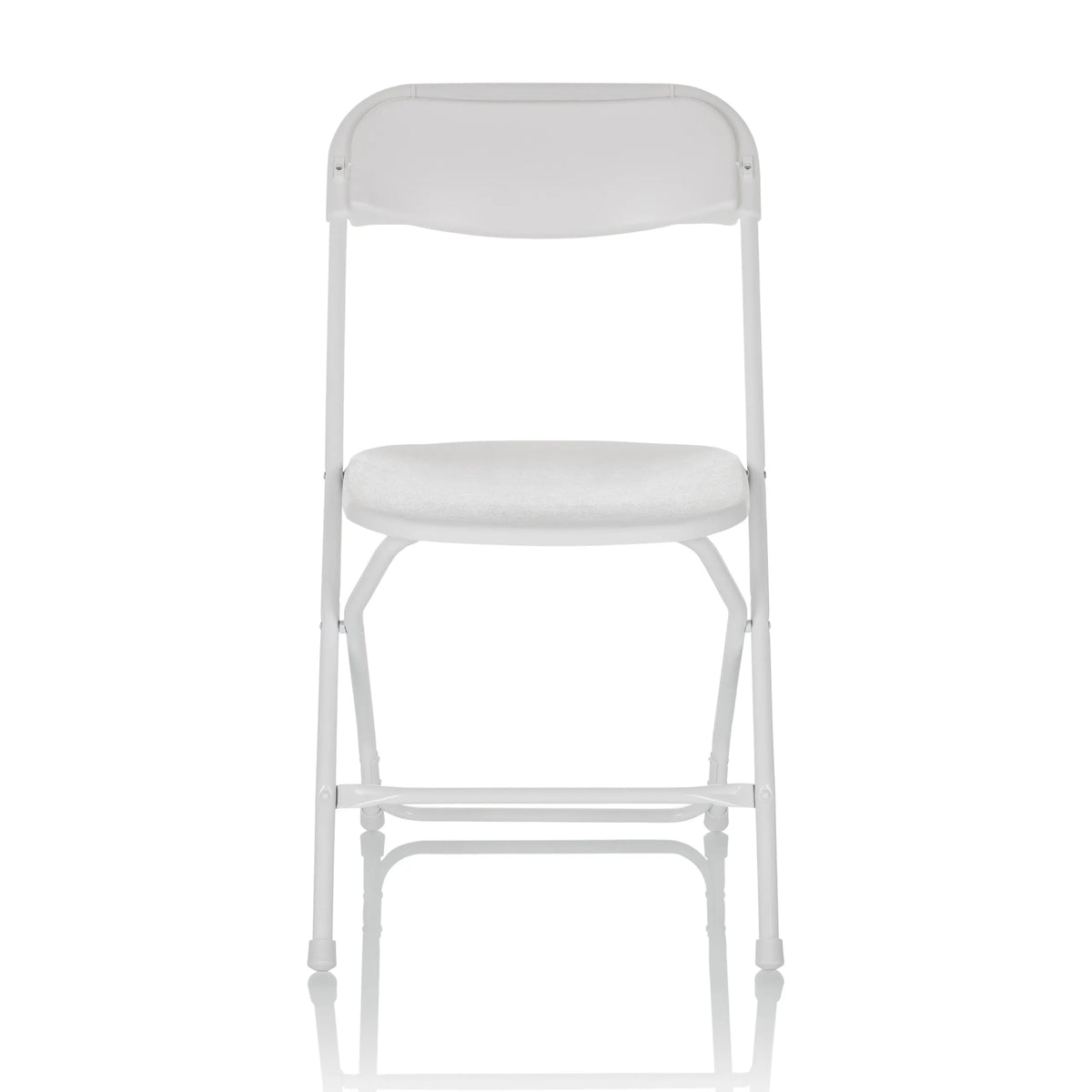 White Outdoor chair TUDELA XXL W with padded seat and frame by hjh OFFICE – 360-degree view (front view 0°)
