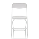 White Outdoor chair TUDELA XXL W with padded seat and frame by hjh OFFICE – 360-degree view (front view 0°)