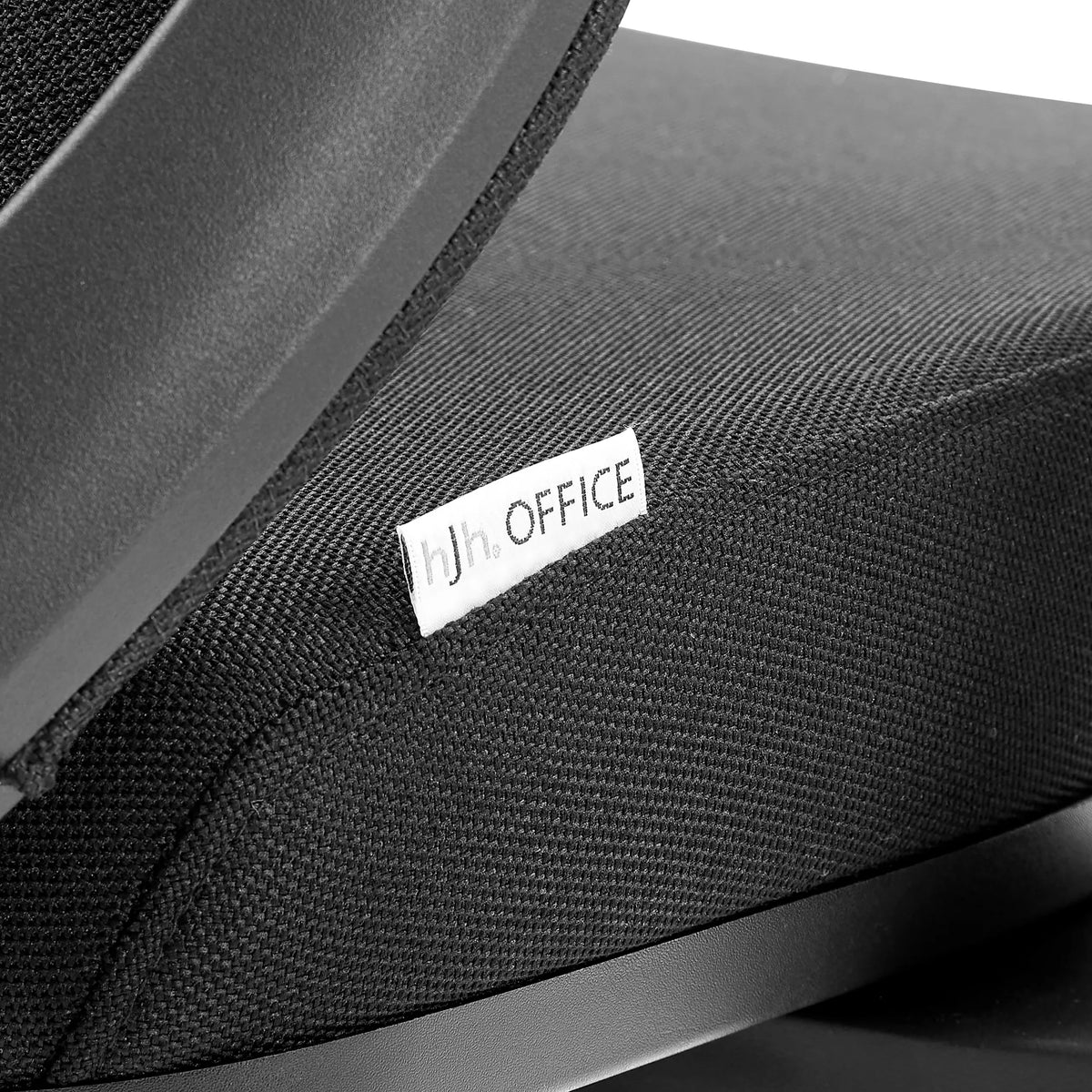 Logo label on the black fabric cover of the Professional Office Chair Profondo F by hjh OFFICE