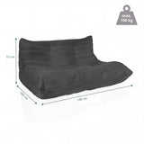 Dimensional drawing of the Lounge Chair Sitzolo 2, 140 × 100 cm and maximum load capacity 150 kg by hjh LIVING