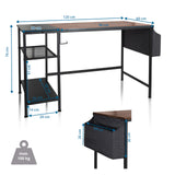 Technical drawing of the Office Desk WORKSPACE H I with 120 × 60 cm and a load capacity of 100 kg by hjh OFFICE