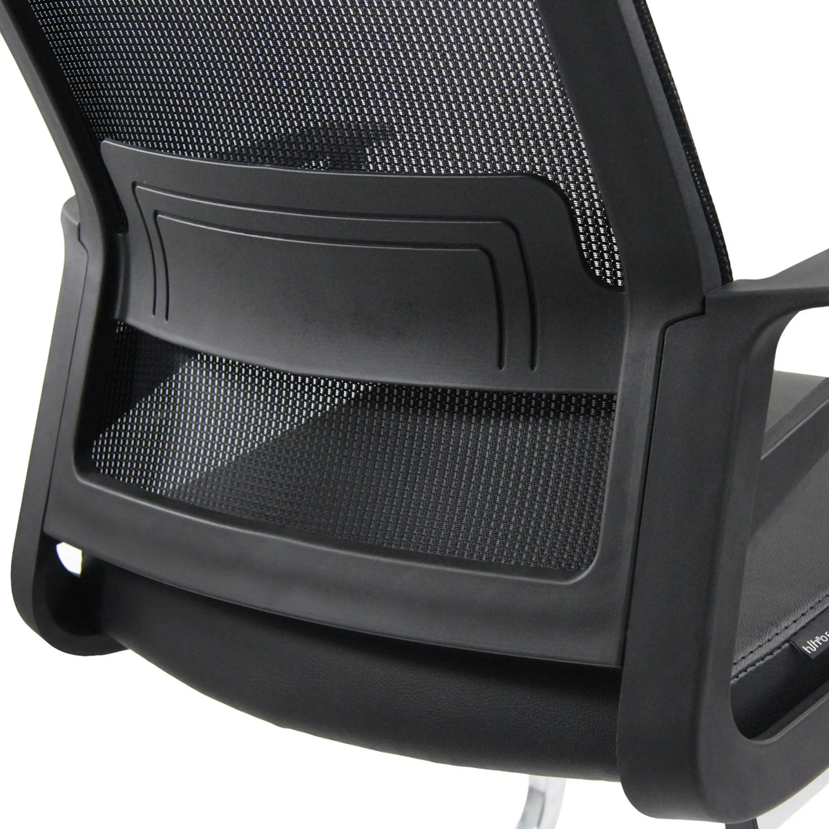 Breathable mesh backrest of the INVENTOR V PRO cantilever chair in black by hjh OFFICE