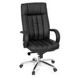 Black Swivel Chair XXL G 300 with quilting, armrests and five-caster base by hjh OFFICE – 360-degree view (front view 20°)
