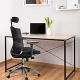 Black Professional Office Chair PORTO MAX with mesh backrest, headrest and armrests by hjh OFFICE