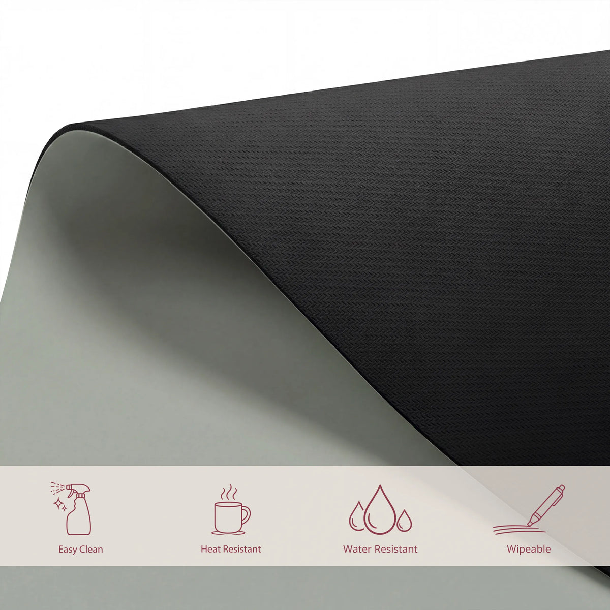 Material view of the Desk Pad Padflux Clean in light green and black by hjh OFFICE
