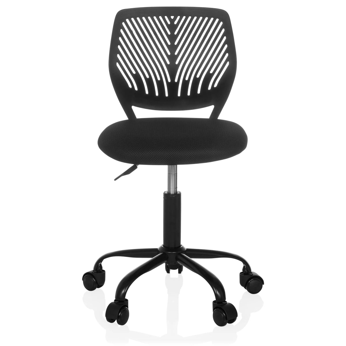 Black Swivel Chair – Children KID QB with mesh back and five-caster base by hjh OFFICE – 360-degree view (front view 0°)