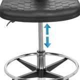 Height-adjustable gas spring with foot ring in black for the Counter chair TOP WORK 23 I by hjh OFFICE